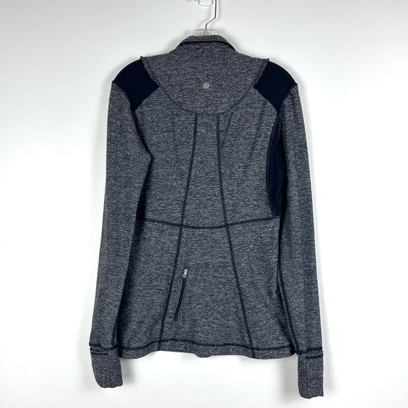 Lululemon Run Your Heart Out Pullover Heathered Black Jacket Womens Size 8 - Picture 8 of 14